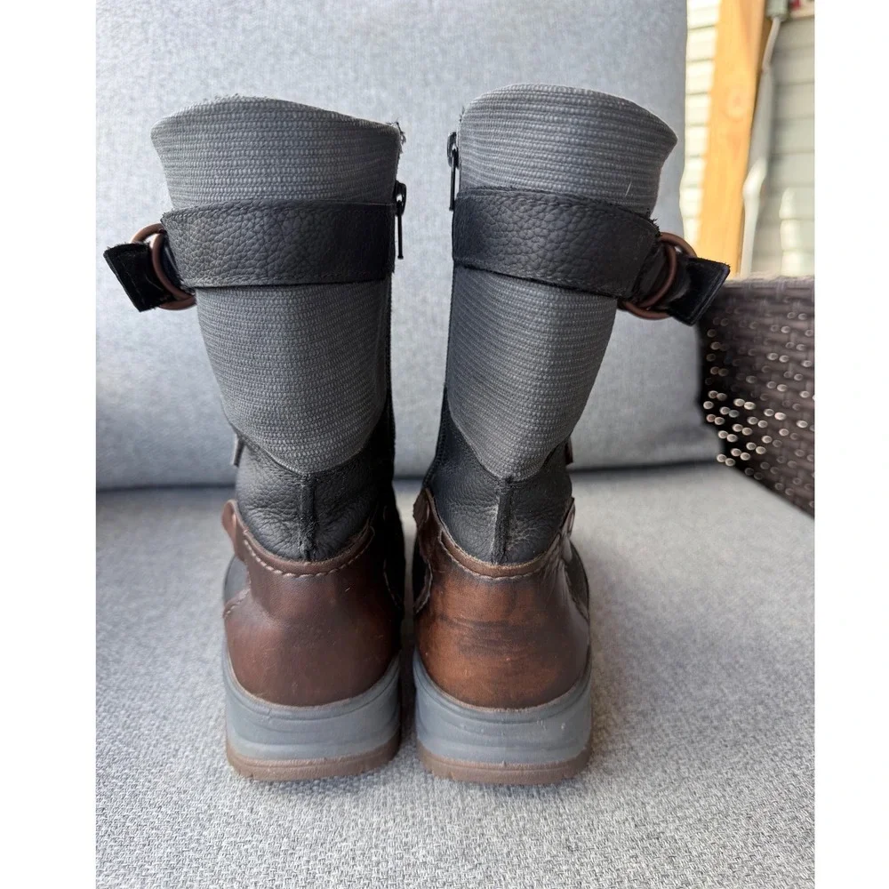 Merrell Winter Boots Womens 8.5 Black Waterproof Insulated Leather Good Buckle